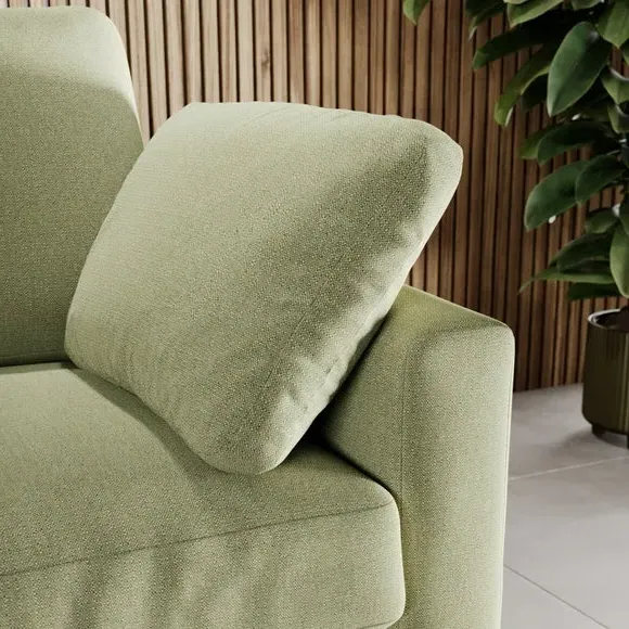 Corner Chaise Sofa with Square Arms - Green