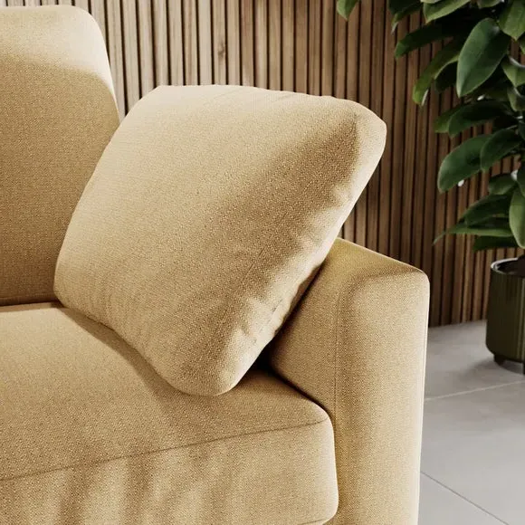 Corner Chaise Sofa with Square Arms - Ochre