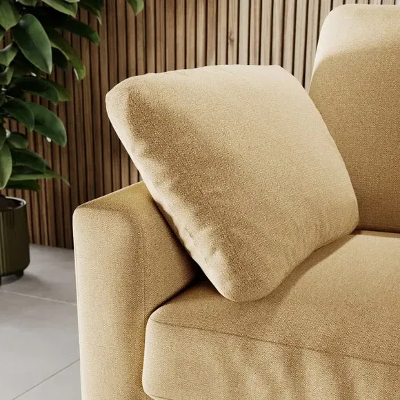 Corner Chaise Sofa with Square Arms - Ochre