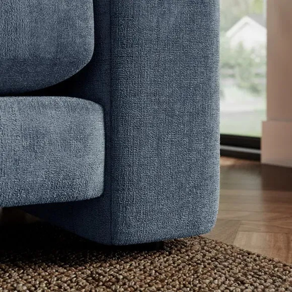 Corner Chaise Sofa with Storage - Blue, Chenille