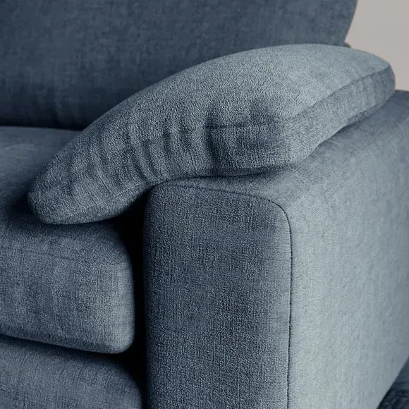 Corner Chaise Sofa with Storage - Blue, Chenille
