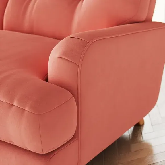 Corner Chaise Sofa with Storage - Coral, Velvet