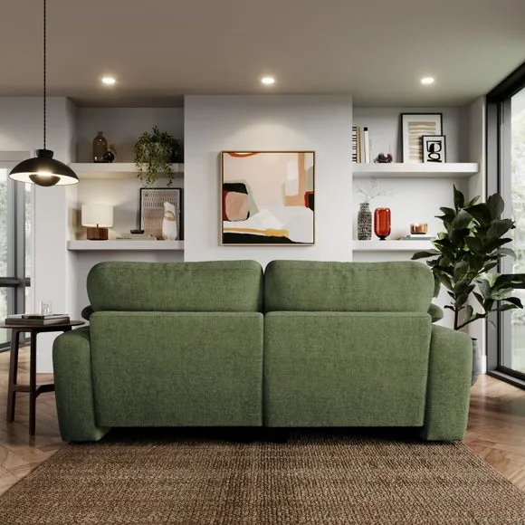 Corner Chaise Sofa with Storage - Green, Chenille