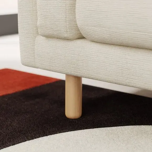 Corner Chaise Sofa with Storage - Ivory, Fabric