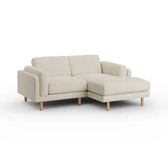 Corner Chaise Sofa with Storage - Ivory, Fabric