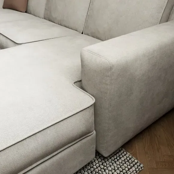Corner Chaise Sofa with Storage - Natural, Chenille