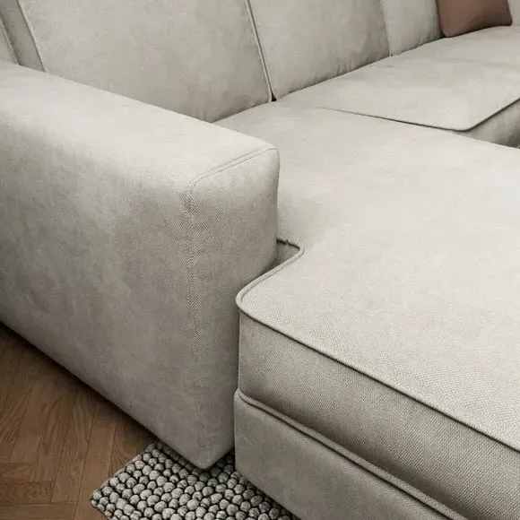 Corner Chaise Sofa with Storage - Natural, Chenille