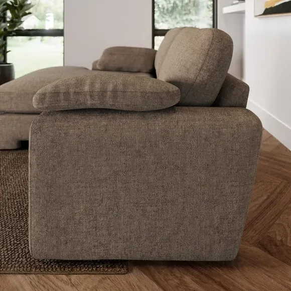 Corner Chaise Sofa with Storage - Natural, Chenille