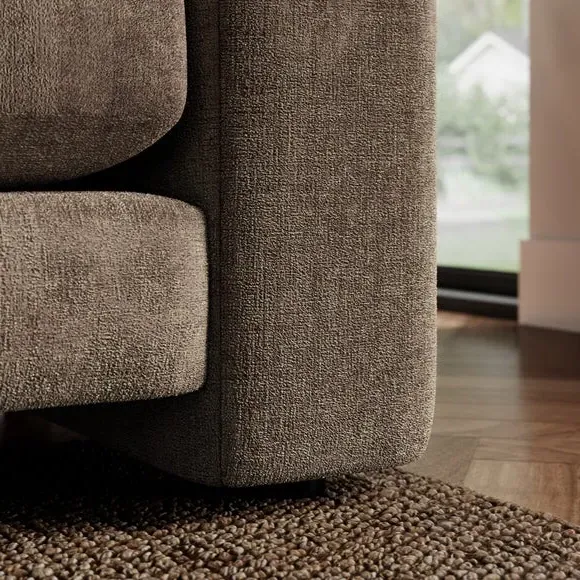 Corner Chaise Sofa with Storage - Natural, Chenille