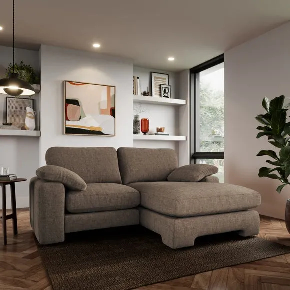 Corner Chaise Sofa with Storage - Natural, Chenille