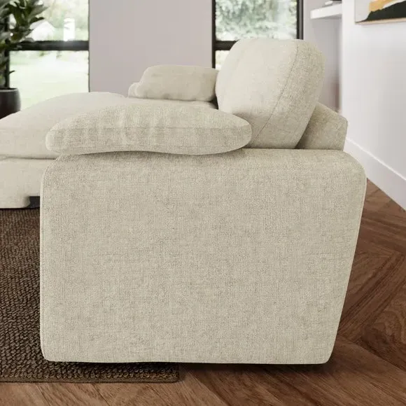 Corner Chaise Sofa with Storage - Natural, Chenille