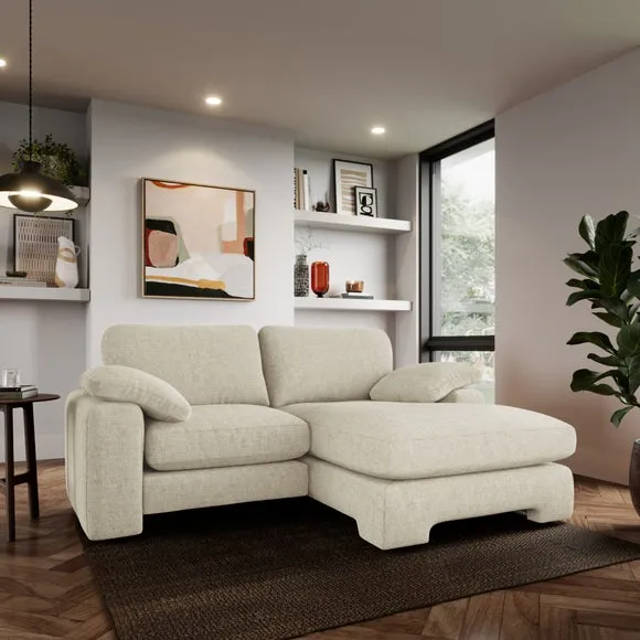 Corner Chaise Sofa with Storage - Natural, Chenille