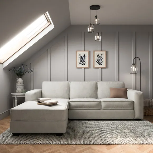 Corner Chaise Sofa with Storage - Natural, Chenille image