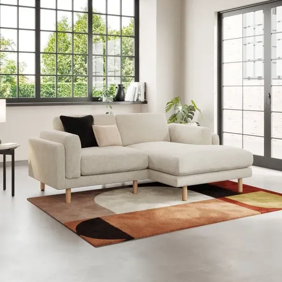 Corner Chaise Sofa with Storage - Natural, Fabric