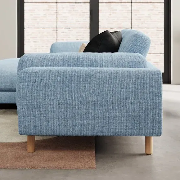 Corner Chaise Sofa with Storage - Navy, Fabric