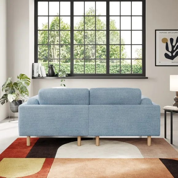 Corner Chaise Sofa with Storage - Navy, Fabric