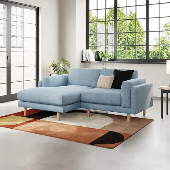 Corner Chaise Sofa with Storage - Navy, Fabric
