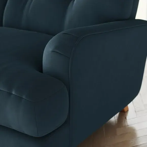 Corner Chaise Sofa with Storage - Navy, Velvet