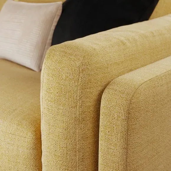 Corner Chaise Sofa with Storage - Ochre, Fabric
