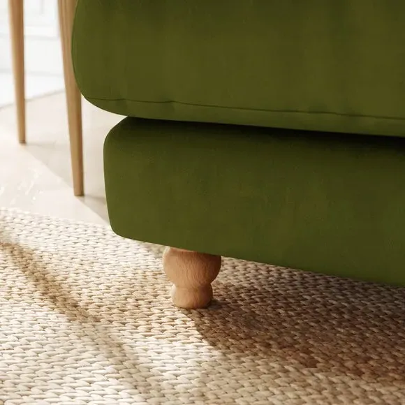 Corner Chaise Sofa with Storage - Olive, Velvet