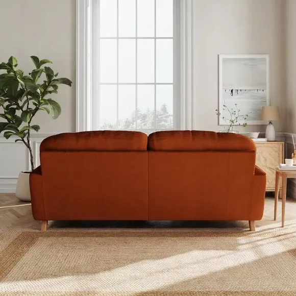 Corner Chaise Sofa with Storage - Orange, Velvet