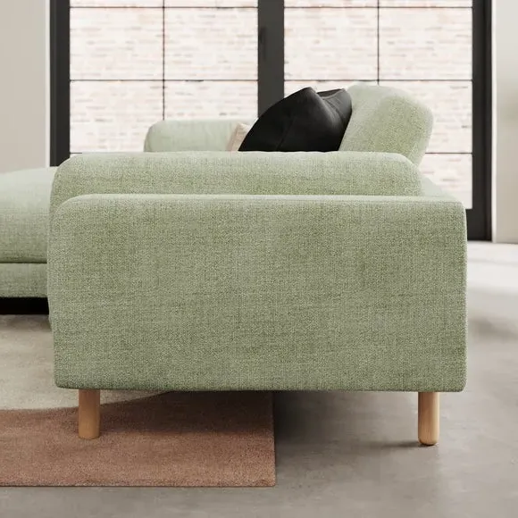 Corner Chaise Sofa with Storage - Sage, Fabric