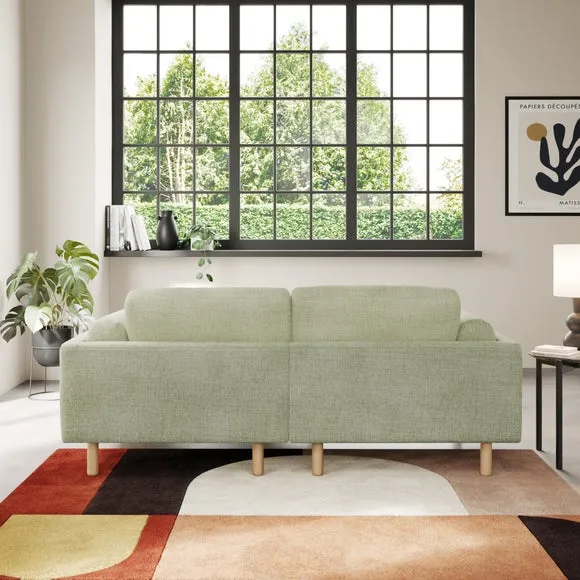 Corner Chaise Sofa with Storage - Sage, Fabric
