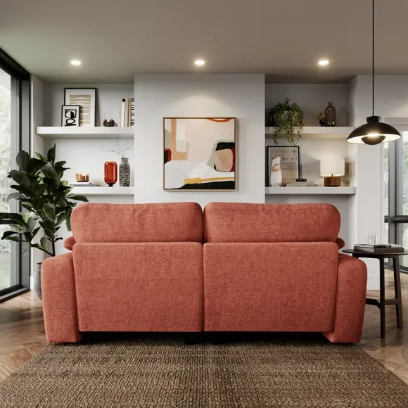 Corner Chaise Sofa with Storage - Terracotta, Chenille