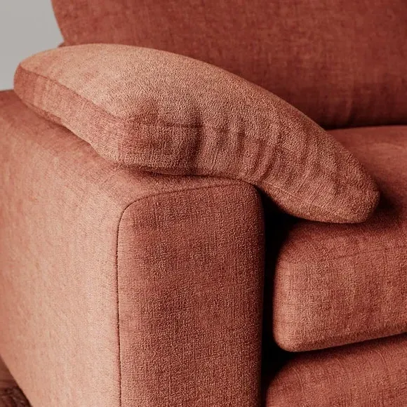 Corner Chaise Sofa with Storage - Terracotta, Chenille