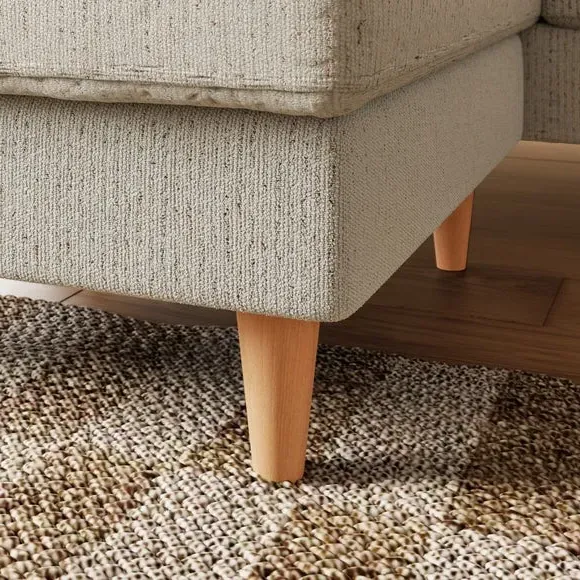 Corner Chaise Sofa with Textured Upholstery - Ivory
