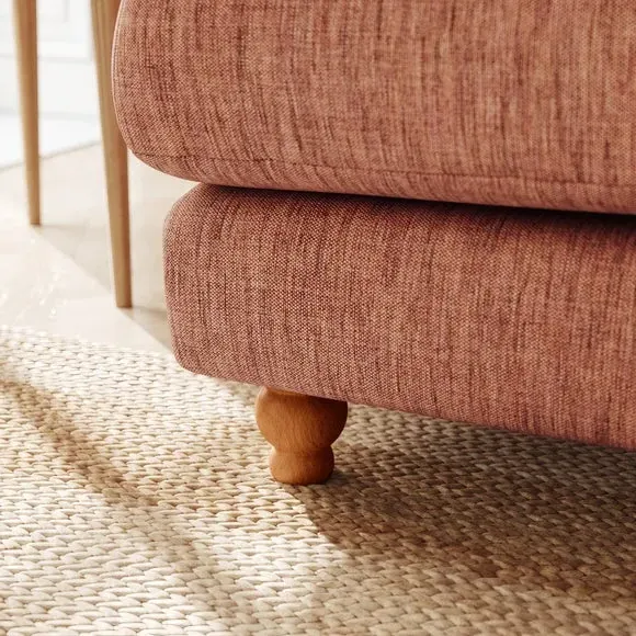 Corner Chaise Sofa with Turned Legs - Clay, Linen