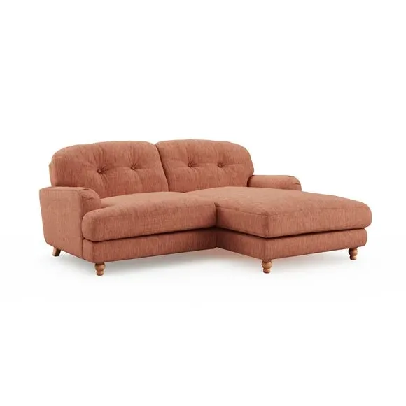 Corner Chaise Sofa with Turned Legs - Clay, Linen