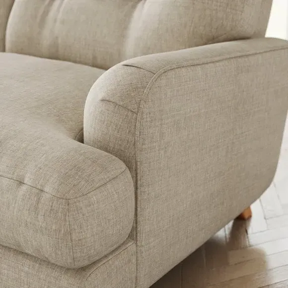 Corner Chaise Sofa with Turned Legs - Mole, Linen