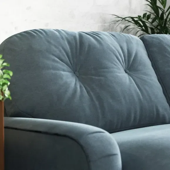 Corner Chaise Sofa with Vintage Design - Aqua, Chenille