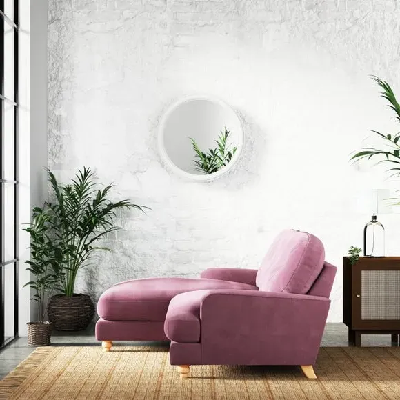Corner Chaise Sofa with Vintage Design - Berry, Chenille