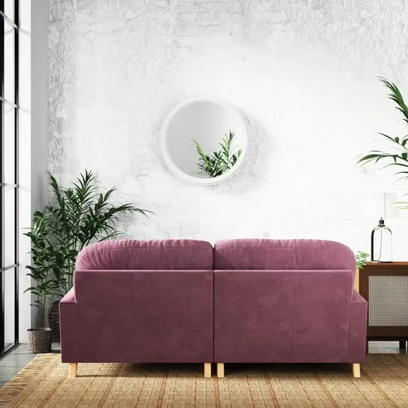 Corner Chaise Sofa with Vintage Design - Berry, Chenille