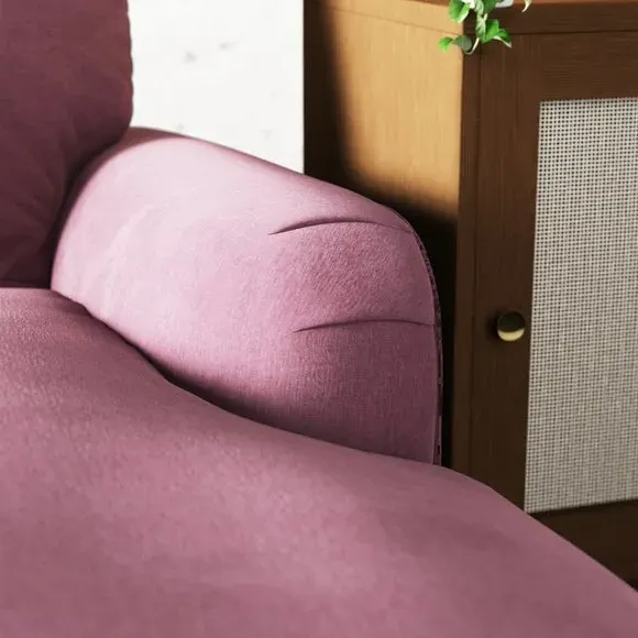 Corner Chaise Sofa with Vintage Design - Berry, Chenille