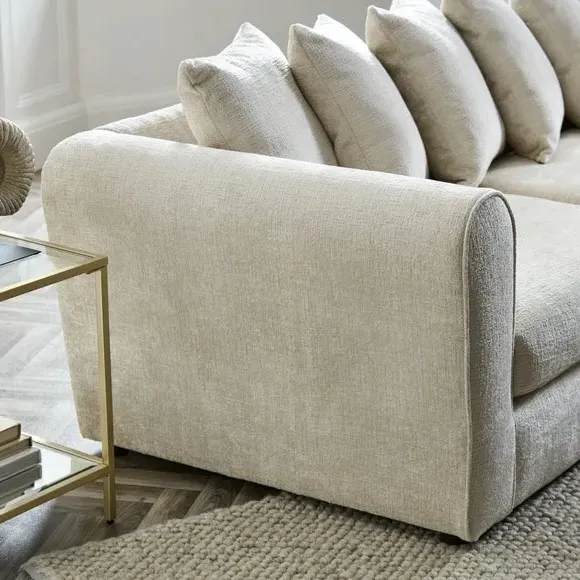 Corner Chaise with Curved Arms - Natural, Chenille