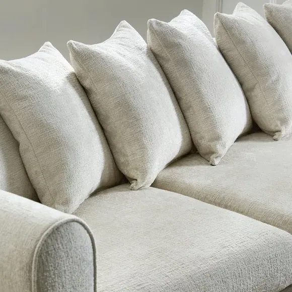 Corner Chaise with Curved Arms - Natural, Chenille