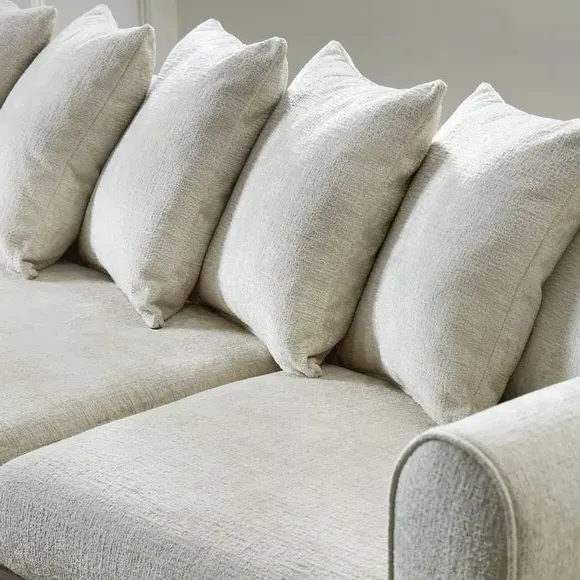 Corner Chaise with Curved Arms - Natural, Chenille
