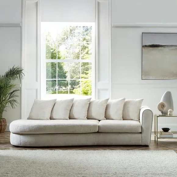 Corner Chaise with Curved Arms - Natural, Chenille image