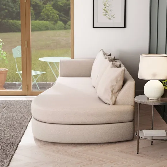 Corner Chaise with Scatter Back - Natural, Fabric