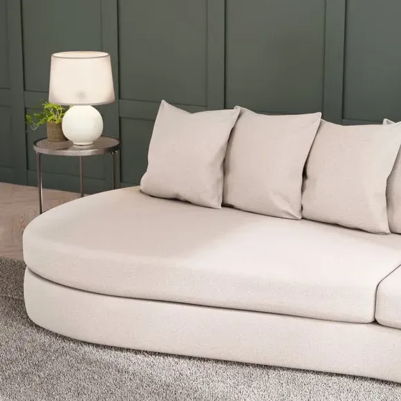 Corner Chaise with Scatter Back - Natural, Fabric