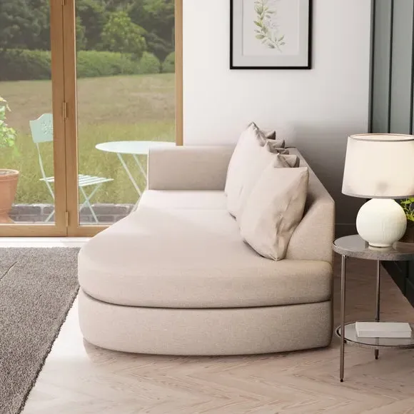 Corner Chaise with Scatter Back - Natural, Fabric