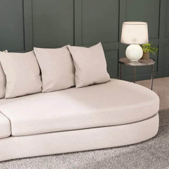 Corner Chaise with Scatter Back - Natural, Fabric