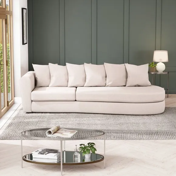 Corner Chaise with Scatter Back - Natural, Fabric
