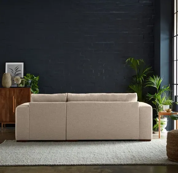 Corner Chaise with Storage - Natural, Fabric
