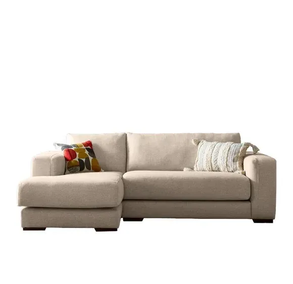 Corner Chaise with Storage - Natural, Fabric