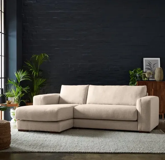Corner Chaise with Storage - Natural, Fabric