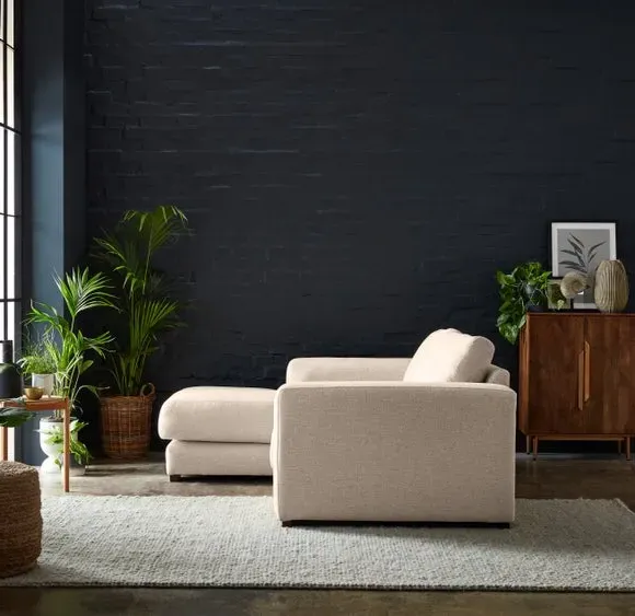Corner Chaise with Storage - Natural, Fabric